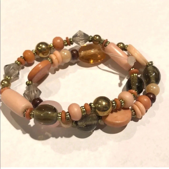 BEAD BRACELET NEW WOMENS STONE COSTUME GOFT WINTER FALL JEWELRY STRETCH ONE SIZE - Picture 3 of 3